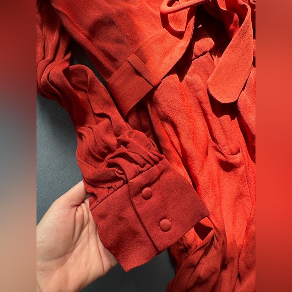 And Other Stories Belted V-Neck Jumpsuit. Size 8. Terracotta Burnt Orange Color - Picture 9 of 11